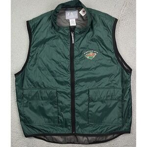 Vintage Minnesota Wild NHL Hockey Windbreaker Lightweight Zip Up Vest‎ Size XL